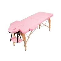 table de massage pliable lit de massage 3 zones professionnelle portable charge 250 kg rose