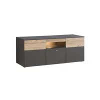 meuble tv 150 cm 2 portes 1 tiroir décor chêne et gris - marbella 67187260