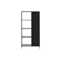 abel - armoire 1 porte, 4 niches en métal h180cm - couleur - noir