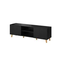 sanna - meuble tv - 150 cm - style contemporain - bestmobilier - noir