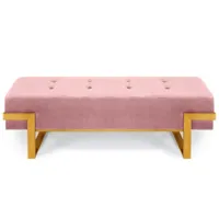 banquette istanbul velours rose pieds or
