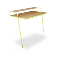 table inclinable en métal et bois style scandinave jaune