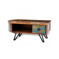 table basse table de salon  bout de canapé avec pieds en fer bois massif de récupération meuble pro frco46418