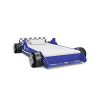 lit voiture de course pour enfants 90 x 200 cm bleu