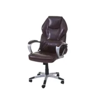 fauteuil de bureau sur roulettes avec fonction massage chauffage pivotante en synthétique bordeaux 04_0001918