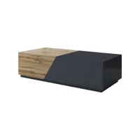 pitt - table basse - 124 cm - style industriel - best mobilier - bois et gris