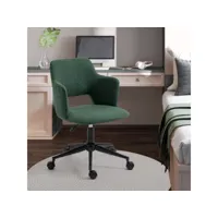 fauteuil de bureau ergonomique chaise pivotant 360° réglable en hauteur, siège et dossier en tissu, vert