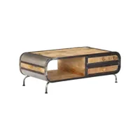 table basse table de salon  bout de canapé 100 x 50 x 35 cm bois de manguier massif meuble pro frco62192