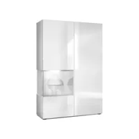 vitrine blanc mat, blanc laqué   (l-h-p) : 91,5 - 136,5 - 37 cm + led