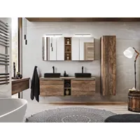 bobochic colonne salle de bain 160 cm zina chêne et noir