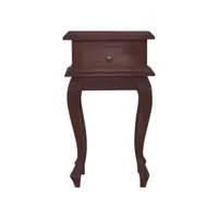 table de chevet marron classique 35x30x60 cm bois d'acajou