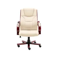 chaise de bureau de massage crème cuir véritable