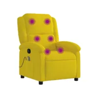 fauteuil de massage inclinable, fauteuil de relaxation, chaise de salon jaune velours fvbb87957 meuble pro