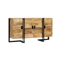 buffet bahut armoire console meuble de rangement bois de manguier massif 150 cm helloshop26 4402145