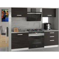 royal - cuisine complète modulaire + linéaire l120 cm 4 pcs - plan de travail inclus - ensemble armoires meubles cuisine - ébène