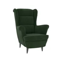 stanley - fauteuil velours vert sapin