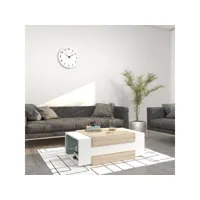 homemania horloge de wall - bas - avec étagères - de la salle de séjour, salon - blanc, sonoma en bois, 100 x 60 x 35 cm hio8681847176213