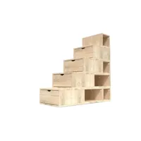 escalier cube de rangement hauteur 125 cm  brut esc125-b