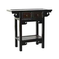 console table console en bois d'orme coloris noir /marron foncé - longueur 85 x profondeur 35 x hauteur 80 cm