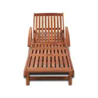chaise longue bois d'acacia solide