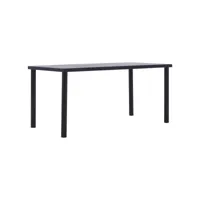 table à manger table à dîner  noir et gris béton 160x80x75 cm mdf meuble pro frco49086