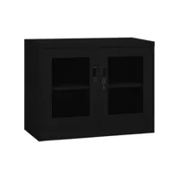 vidaxl armoire de bureau noir 90x40x70 cm acier