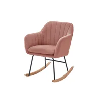 fauteuil elsa tissu rose poudré rocking chair
