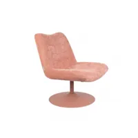 bubba - fauteuil lounge en velours rose