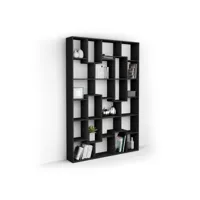 mobili fiver, bibliothèque m iacopo (160,8 x 236,4 cm), frêne noir, made in italy