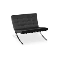 fauteuil design - revêtu de cuir - town noir