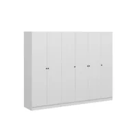 armoire 6 portes kuta l270xh210cm bois blanc