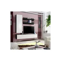 price factory - meuble tv fly h1 design, coloris noir et blanc brillant. meuble suspendu moderne et tendance pour votre salon.