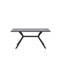 bruno - table à manger en bois et métal 160x90cm - couleur - noir 06904884