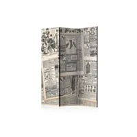 paravent 3 volets vintage newspapers-taille l 135 x h 172 cm a1-paravent511