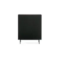 meuble bar 3 portes noir-chêne - teulat arista - l 95 x l 40 x h 120 cm - neuf