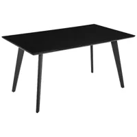 table de salle à manger 150 x 90 cm noir dorcas 373573