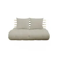 canapé lit futon shin sano en lin et pin massif couchage 140*200 cm. 20100886417