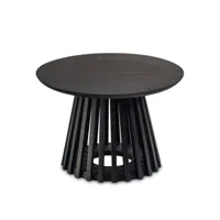 finebuy table basse de salon mango bois massif 60x60x41 cm ronde noir  petite table de canapé  design table style moderne