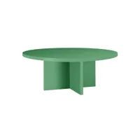 table basse ronde pausa, plateau résistant mdf 3cm émeraude verte 100cm 108265