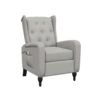 électrique fauteuil relaxation fauteuil de massage inclinable gris clair velours 66x90x98 cm best00004918738-vd-confoma-fauteuil-m05-2948