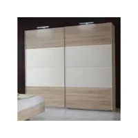 armoire de rangement imitation chêne - dim : 180 x 210 x 65 cm.-pegane