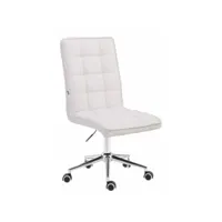 fauteuil chaise tabouret de bureau avec dossier haut en synthétique blanc hauteur réglable bur10281