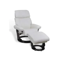 fauteuil de relaxation manuel - minorque - cuir blanc