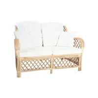 canapé fixe 2 places  canapé scandinave sofa rotin meuble pro frco29783
