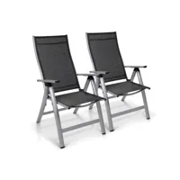 set 2 chaises de jardin- blumfeldt london -  6 positions -  assise 45 x 44 cm -  argent cpt10_10249944-2_