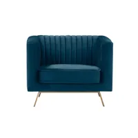 fauteuil gatsby en velours bleu foncé