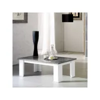 table basse laqué blanc brillant-gris - avellino - l 120 x l 60 x h 40 cm