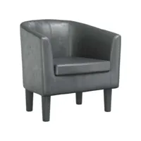 fauteuil salon - fauteuil cabriolet gris similicuir 70x56x68 cm - design rétro best00003743218-vd-confoma-fauteuil-m05-1033