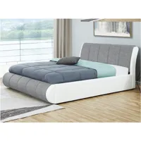 lit coffre xenon avec sommier - gris tissu - 140x190