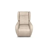 fauteuil de relaxation lise électrique et releveur en tissu imitation cuir - beige